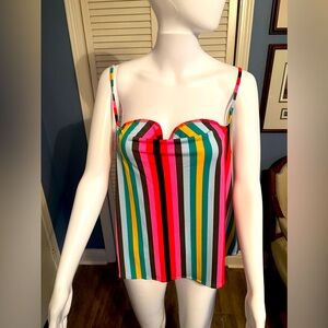 NWT Express Spaghetti Strap With Vertical Rainbow Stripes Size Medium 🌈